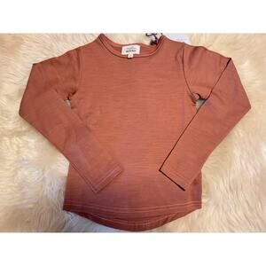 Smalls Merino Kids Long Sleeve Base Layer Top – Rose Fudge – 3-4y